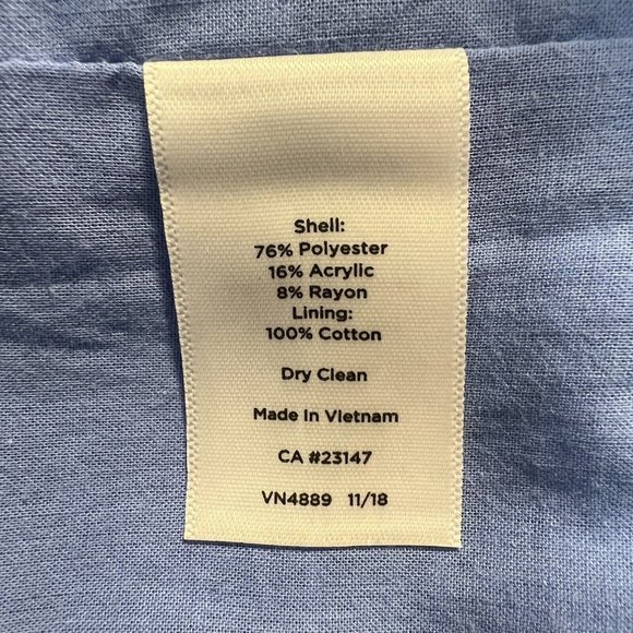 Talbots Tweed Dress 6 Blue Stripe Sheath Sleeveless Lined Career Office - Picture 11 of 12